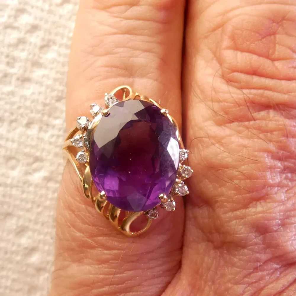 14K Amethyst Ring With Diamonds - image 9