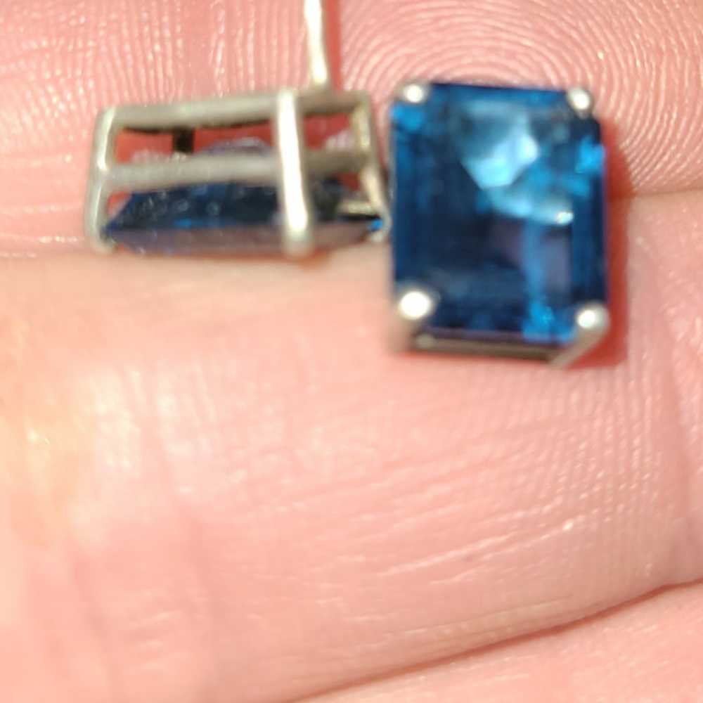 Blue Topaz Stud Earrings - image 2