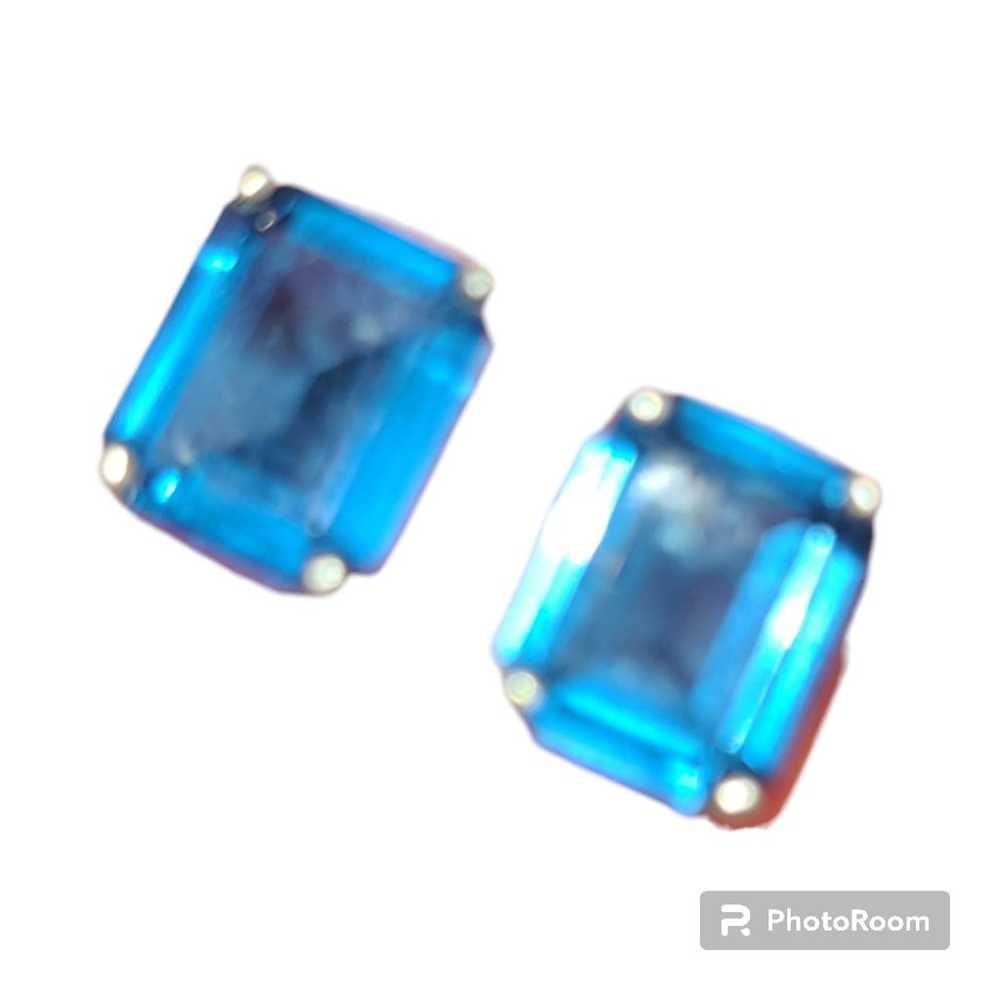 Blue Topaz Stud Earrings - image 4