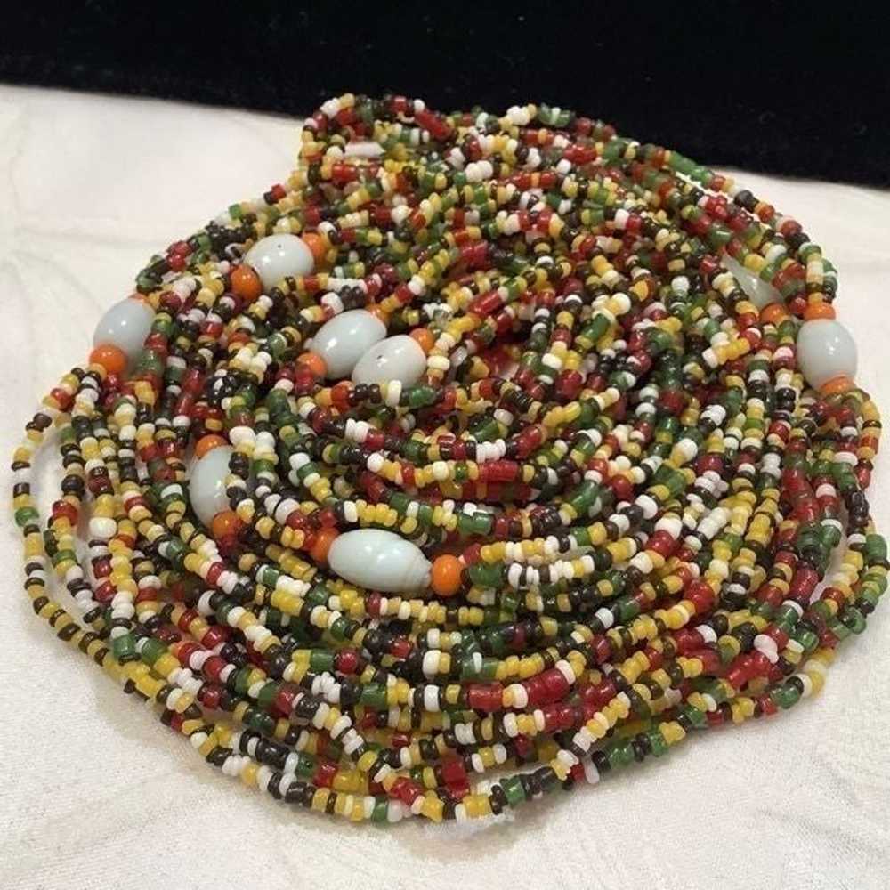 Vintage Multicolored Seed And Glass Bead Necklace - image 5