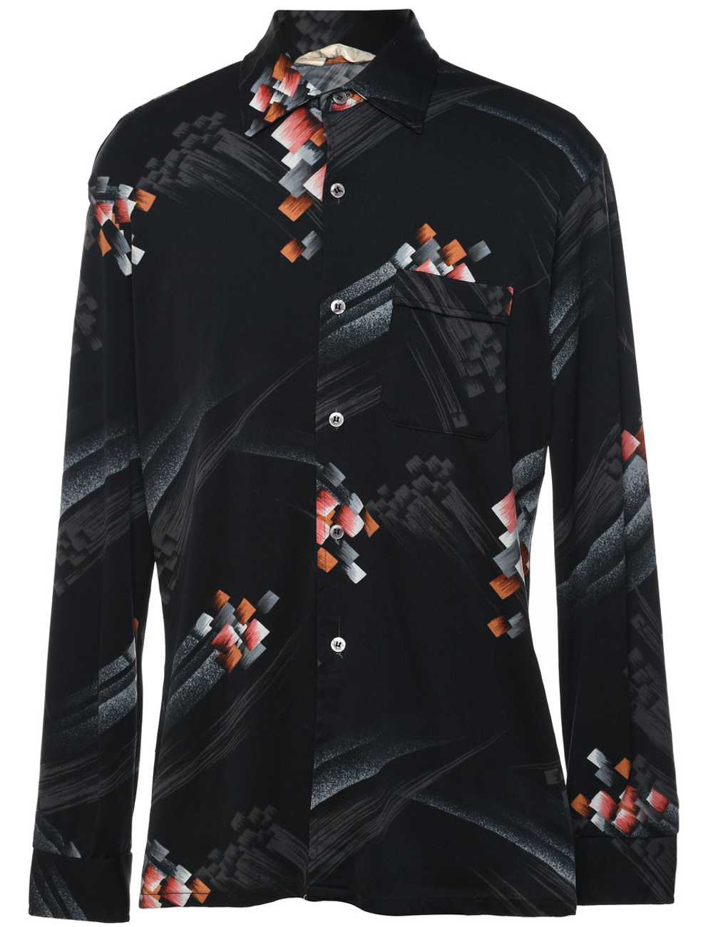 Abstract Print 1970s Shirt - L - image 1