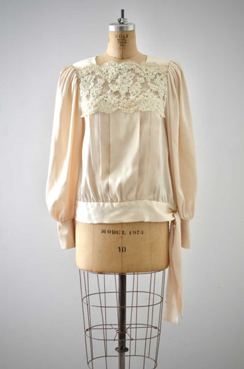 Vintage Cream Blouse - image 1