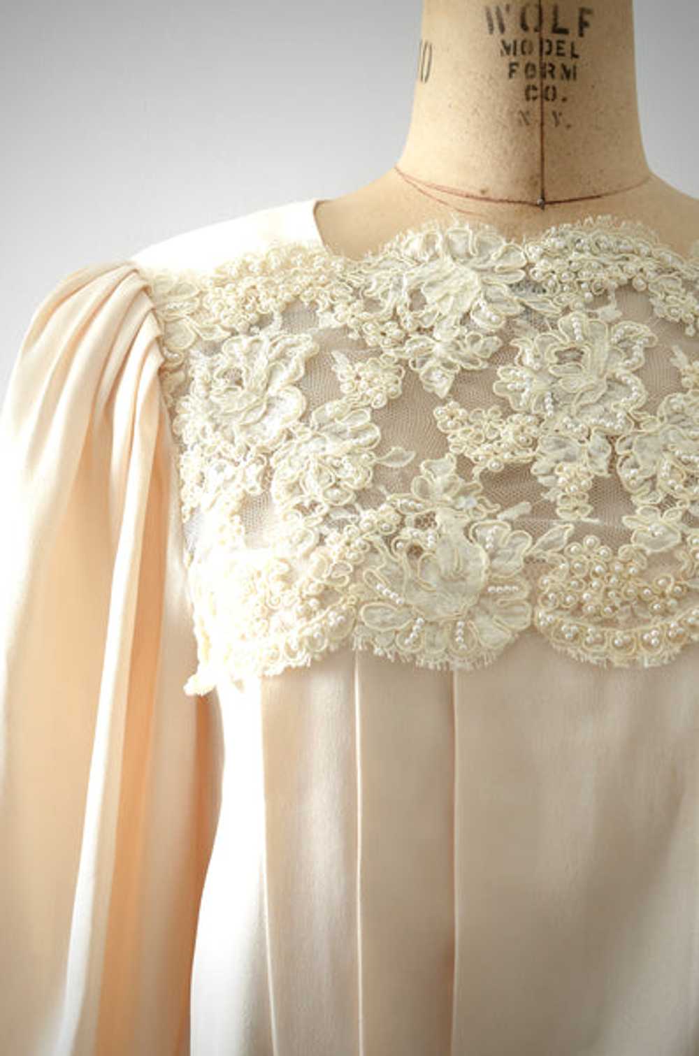 Vintage Cream Blouse - image 2