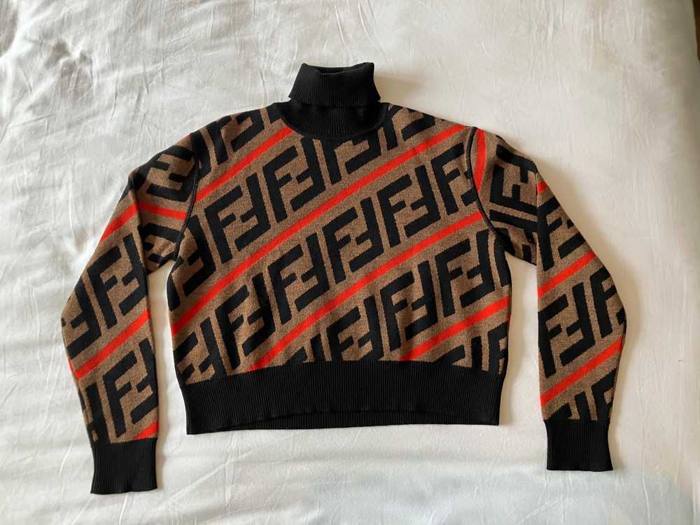 Fendi Fendi Kids Monogram Wool Turtle Neck Jumper - image 2