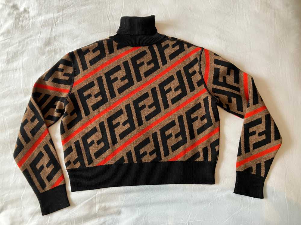 Fendi Fendi Kids Monogram Wool Turtle Neck Jumper - image 3