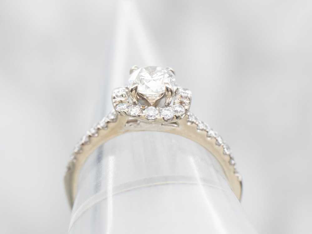 White Gold Diamond Engagement Ring with Diamond H… - image 3