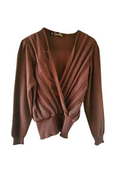 Knit wrapover - Magnificent vintage 50% wool wrap… - image 1