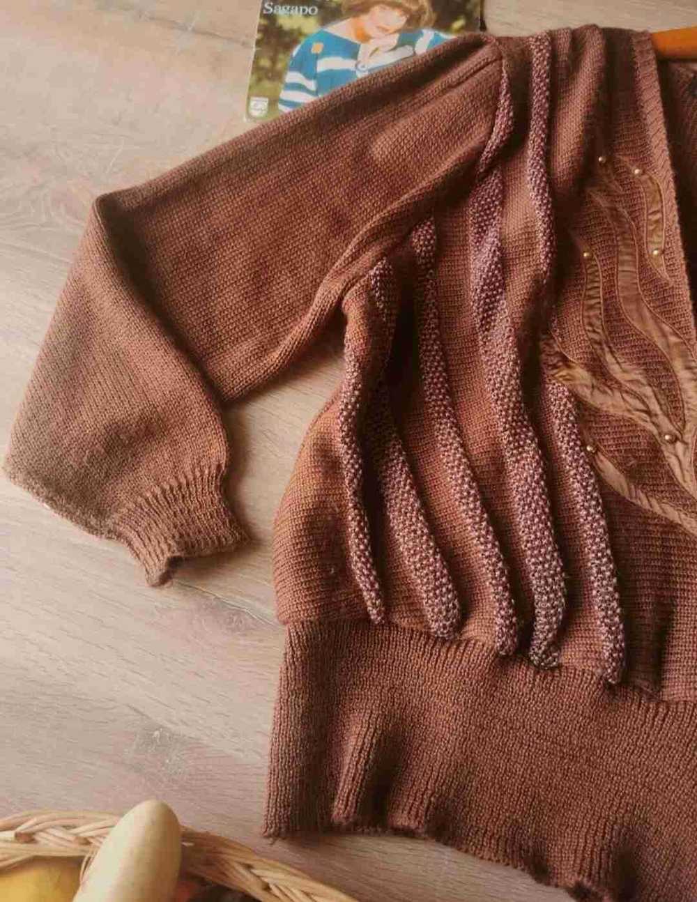 Knit wrapover - Magnificent vintage 50% wool wrap… - image 3