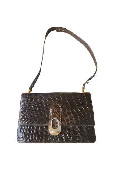 Leather bag - 50s vintage patent leather bag in cr