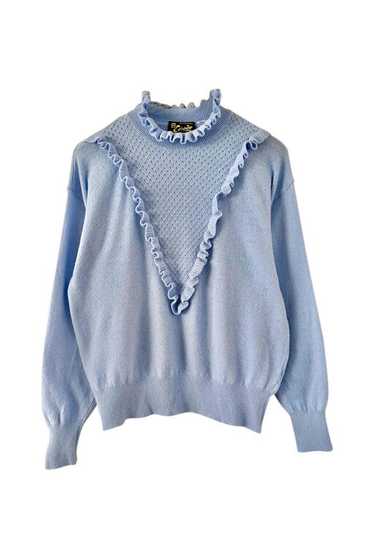 Angora turtleneck - Angora wool sweater, sky blue,