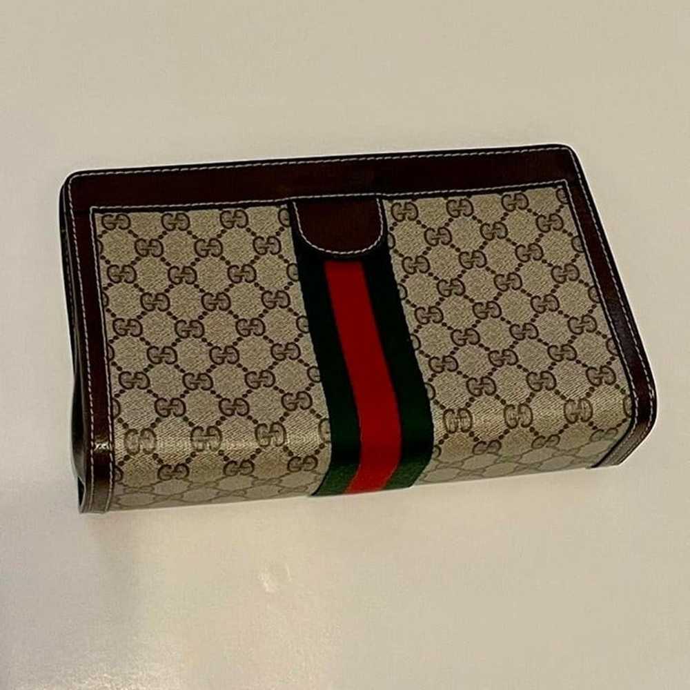 Authentic Classic Monogram GG Logo Gucci Clutch N… - image 6