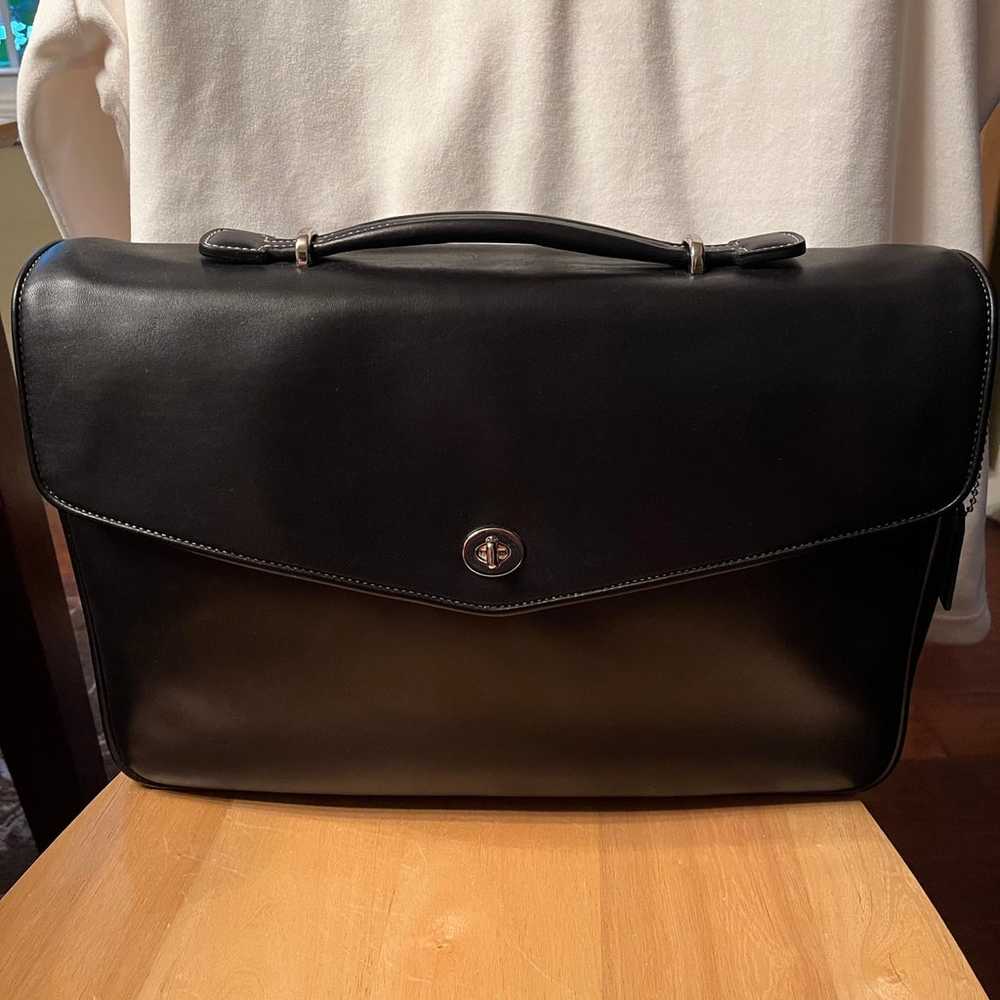 Coach attaché case black leather classic design l… - image 2