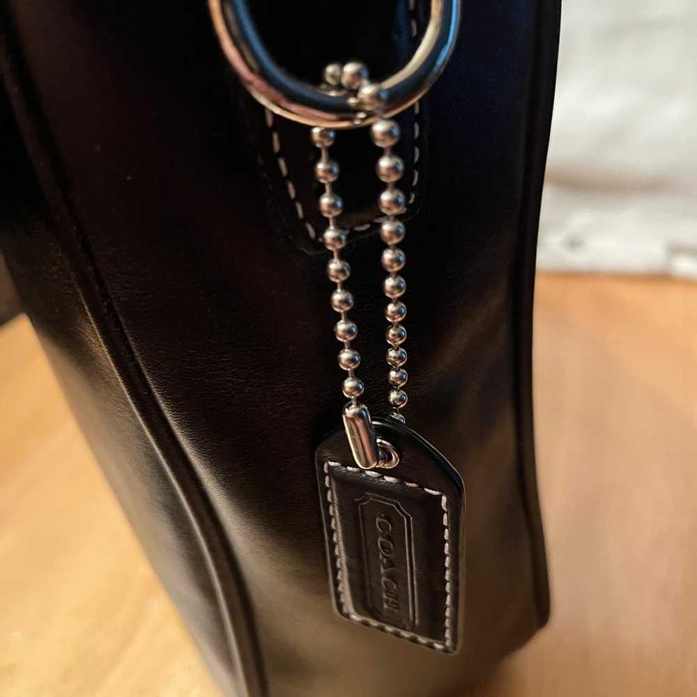 Coach attaché case black leather classic design l… - image 3