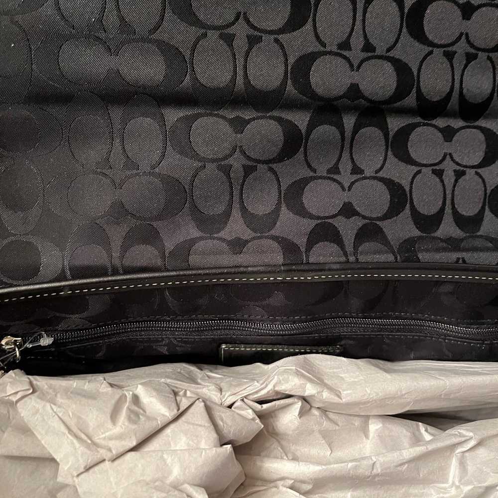 Coach attaché case black leather classic design l… - image 4