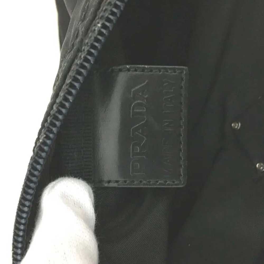PRADA Logo Plate Black Nylon Cosmetic Pouch Bag /… - image 10