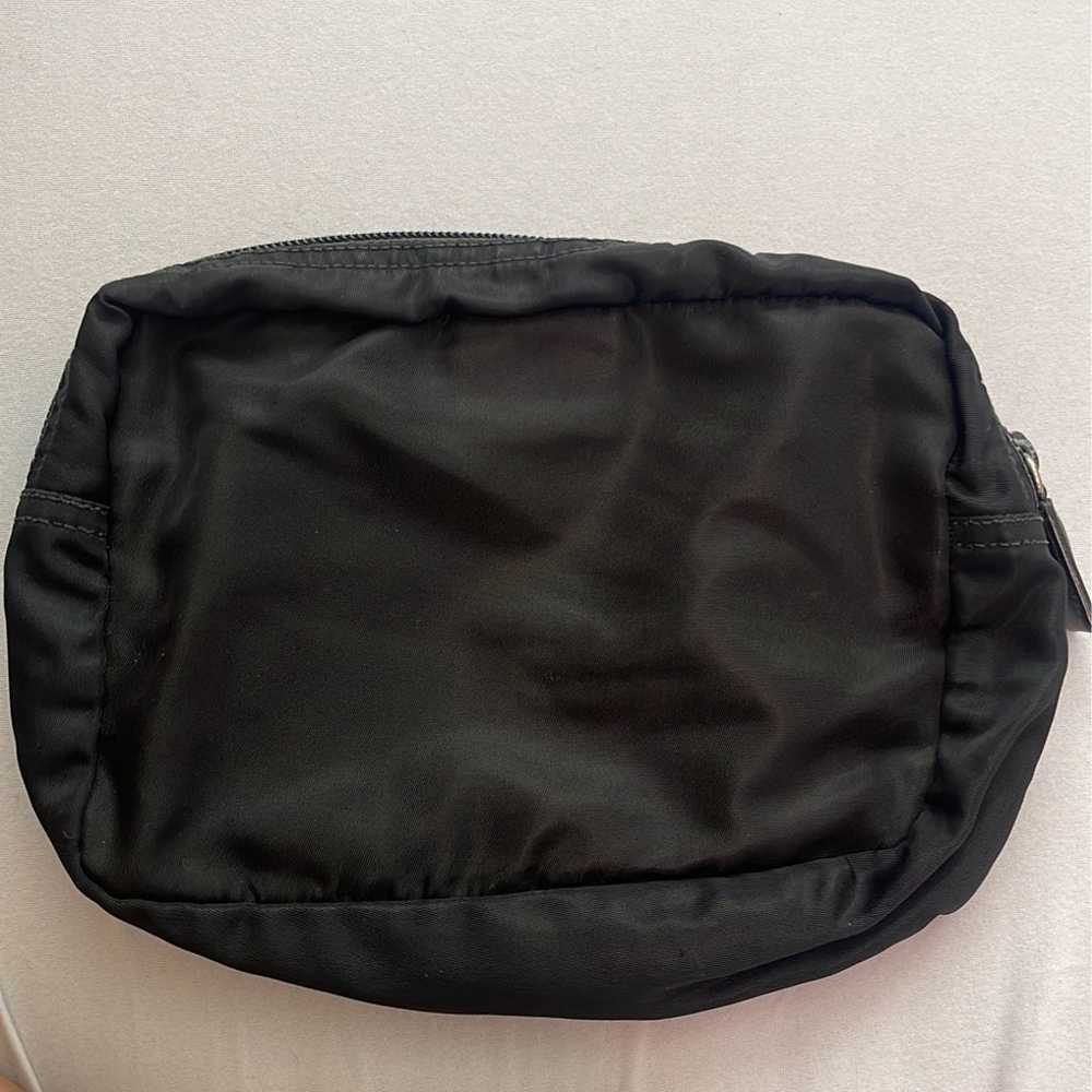 PRADA Logo Plate Black Nylon Cosmetic Pouch Bag /… - image 3