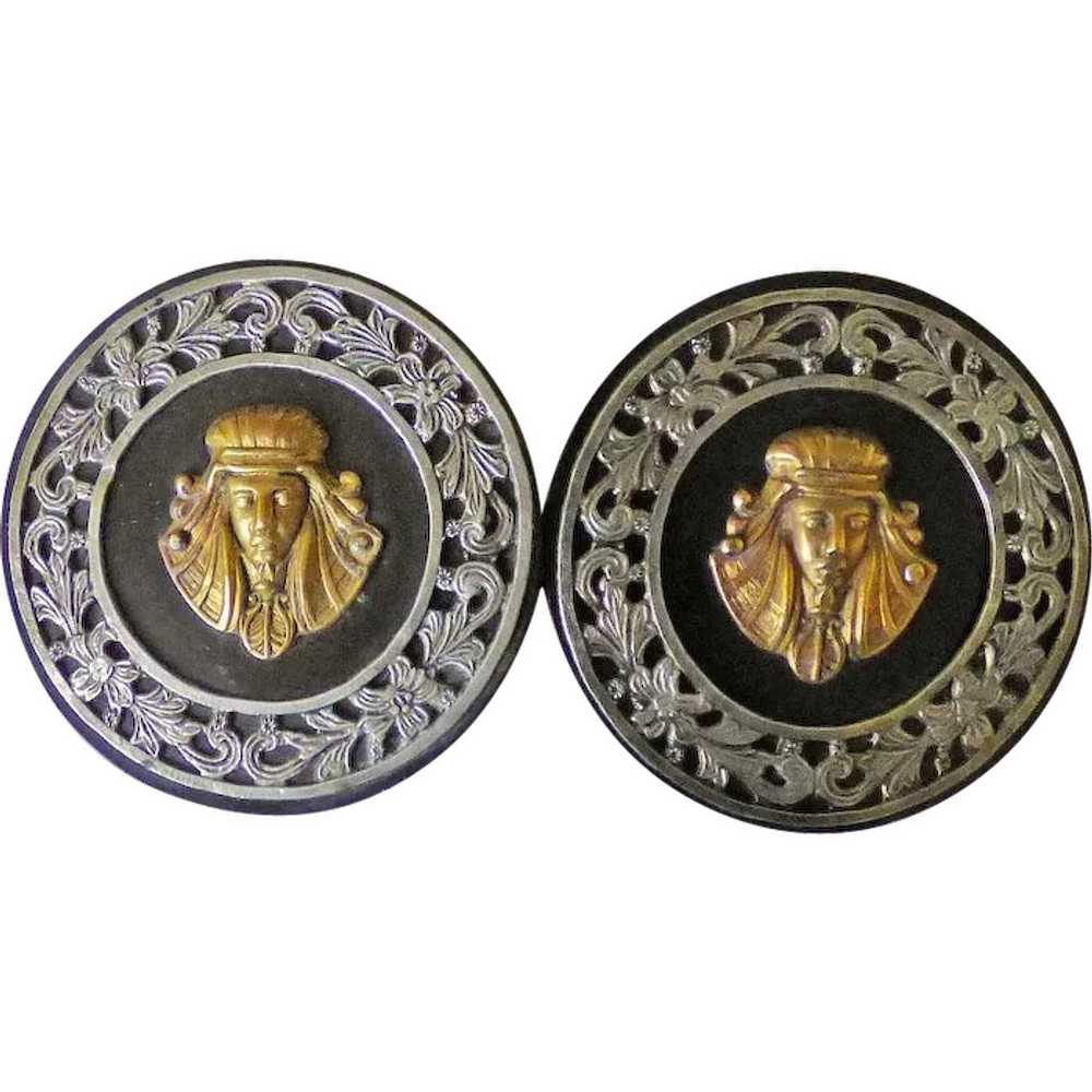 Pair of Egyptian Revival Buckles Circa 1920 - image 1