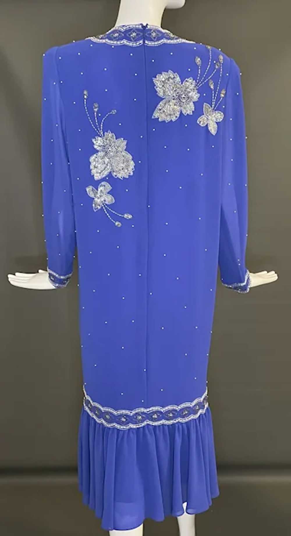 Vintage 80s Alyce Designs Silk Chiffon Dress 6 S … - image 8