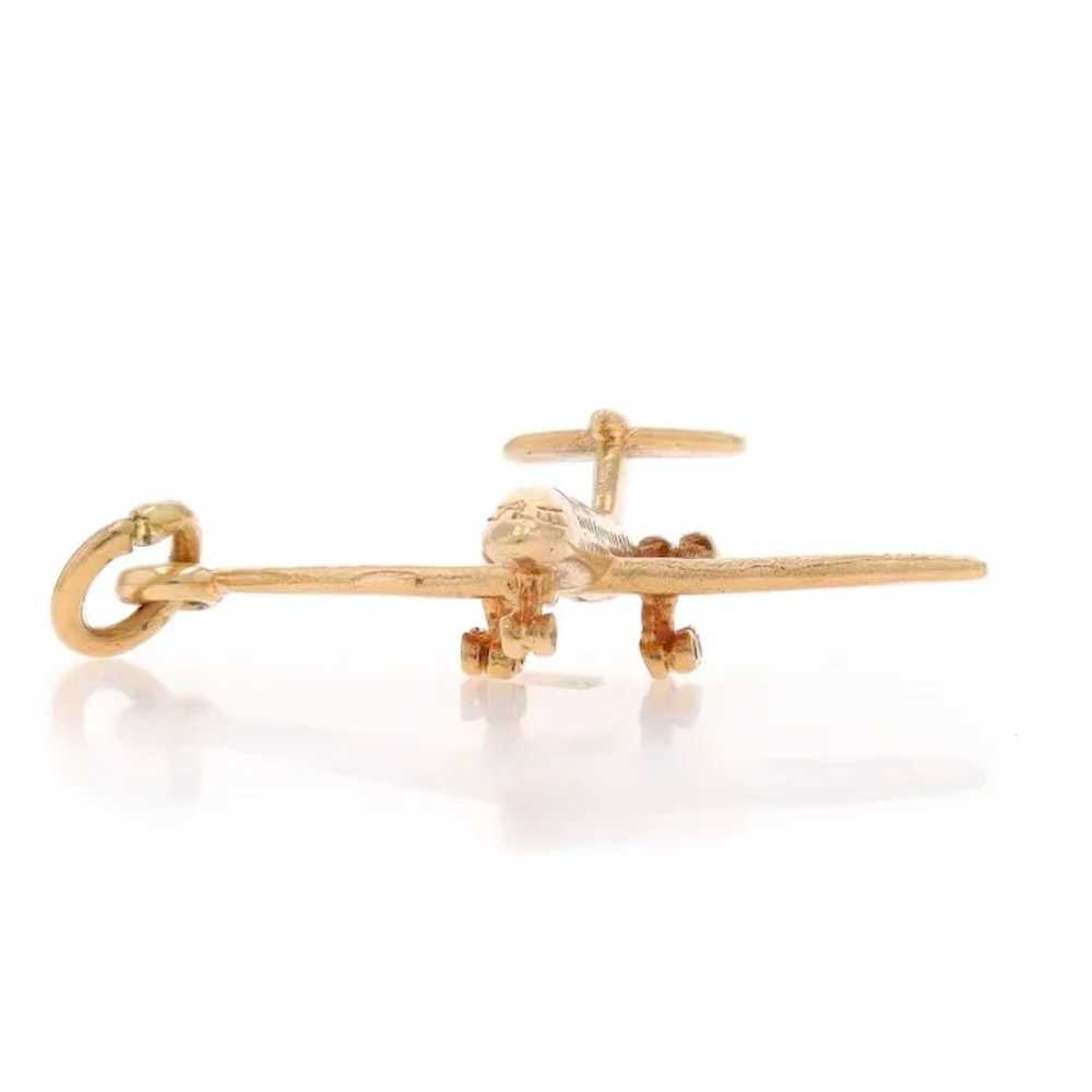 Yellow Gold Airplane Charm - 14k Air Travel New Y… - image 2