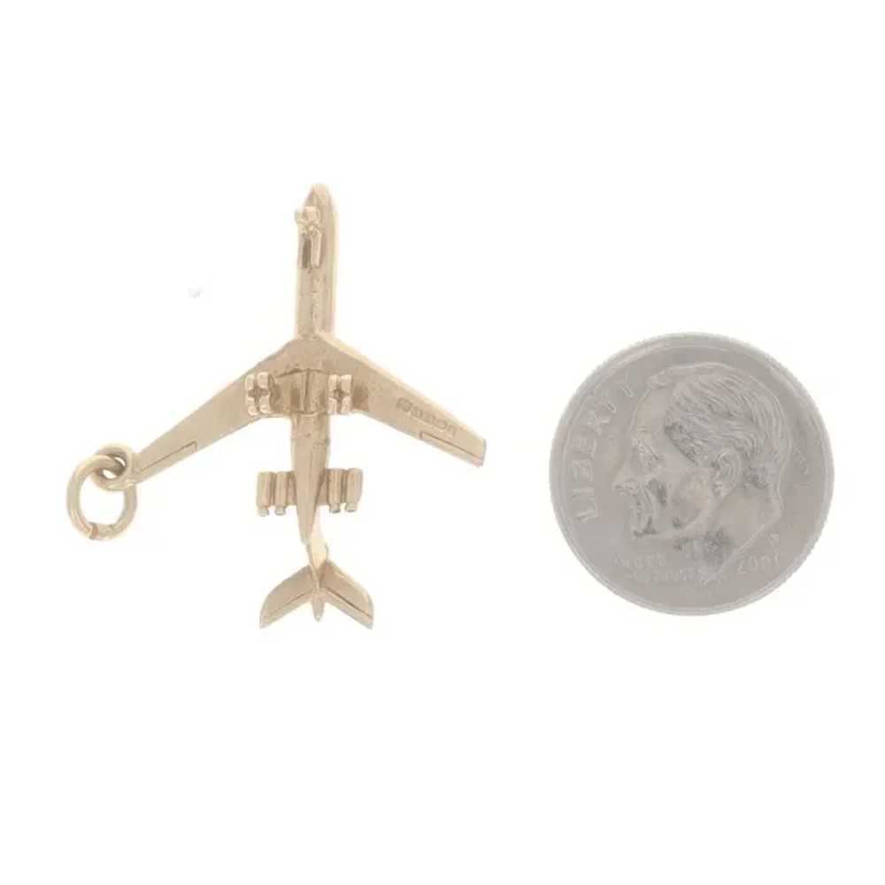 Yellow Gold Airplane Charm - 14k Air Travel New Y… - image 3