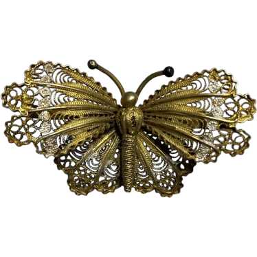 Butterfly 3D Vintage Butterfly Brooch Pin 800 Sil… - image 1