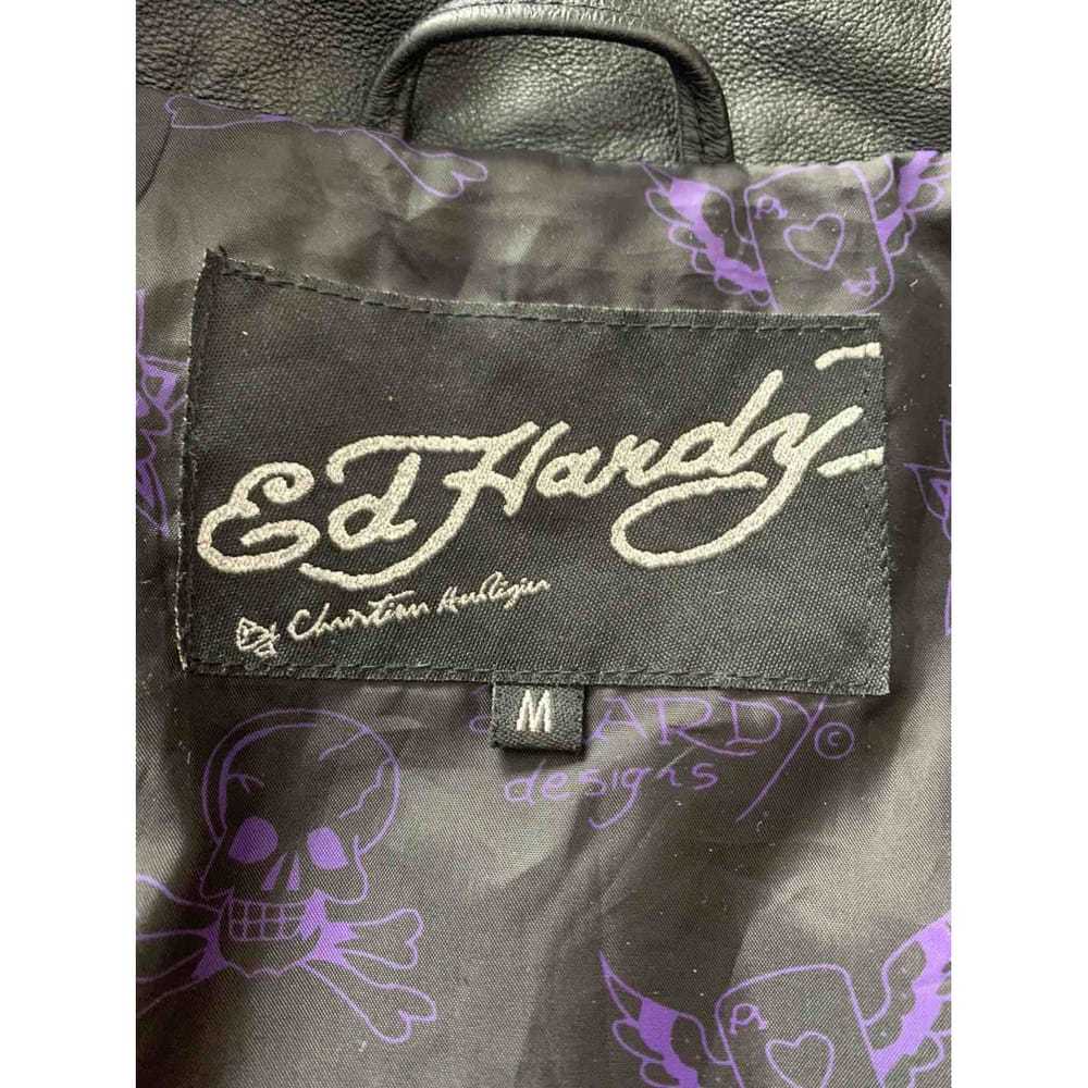 ED Hardy Leather biker jacket - image 8