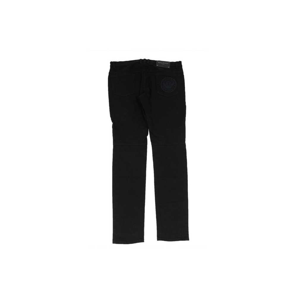 Balmain Skinny Biker Jeans Black Ribbed Knee - image 2