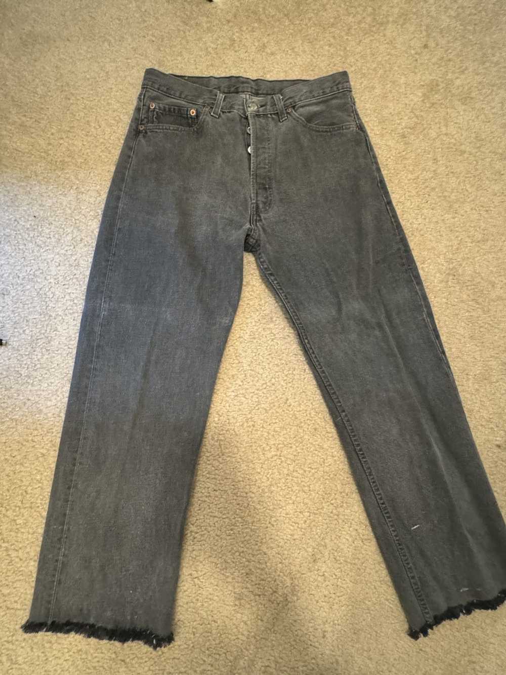 Levi's Vintage black Levi jeans with raw hem - image 1