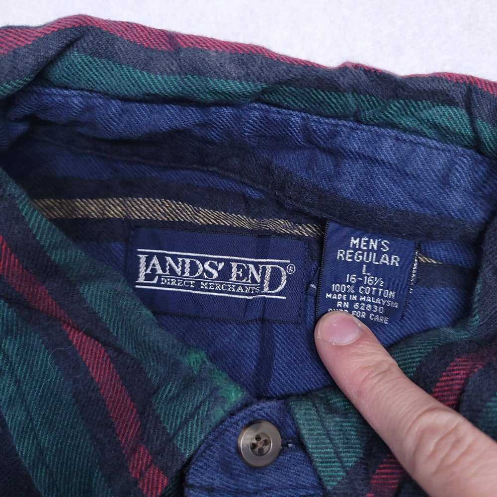Lands End Lands End Flannel Casual Button Shirt M… - image 3