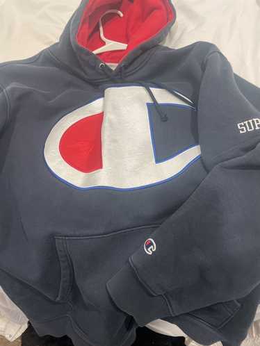 Champion × Supreme Satin Logo Hoodie - Gem