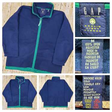 90s Gap Fleece Lined Reversible Jacket - Gem