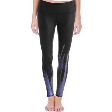 ALO Yoga Black/Silver Metallic High Waisted Full Length Glitter Leggings XS