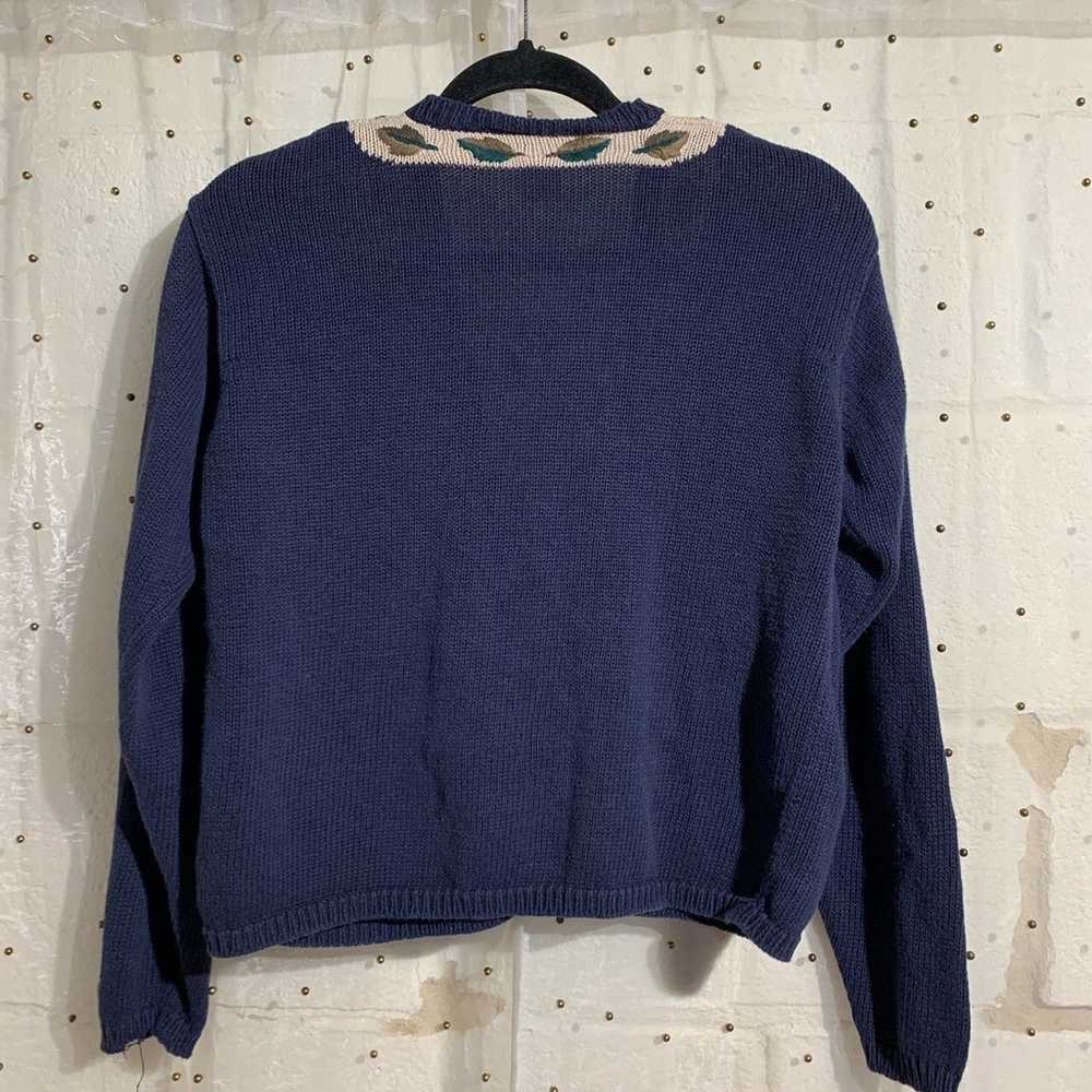 Vintage 90’s Fall Cottage Leaf Cardigan Sweater - image 5