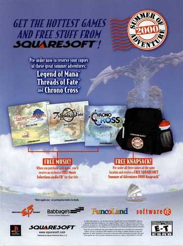 Vintage Summer 2000 Squaresoft Knapsack