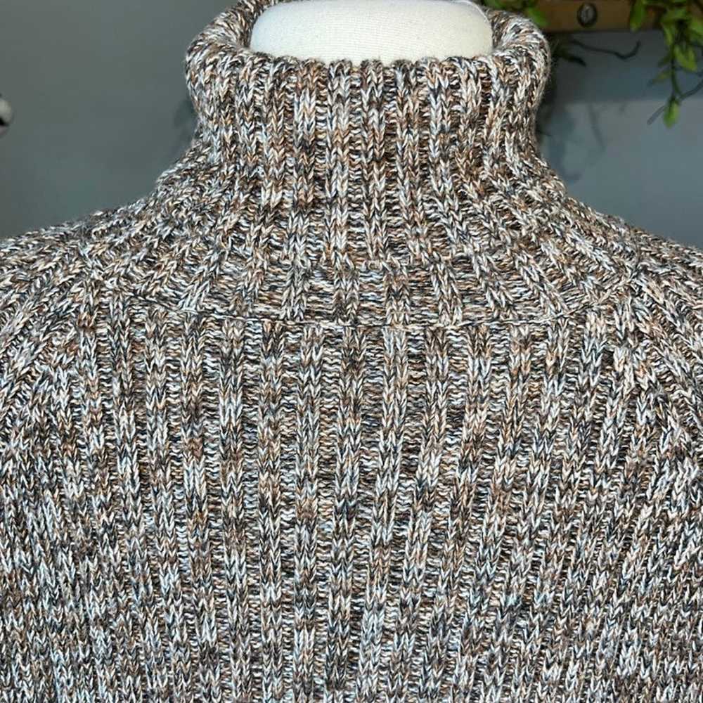 Vintage Sweater Turtleneck Heather Brown Thick Co… - image 8