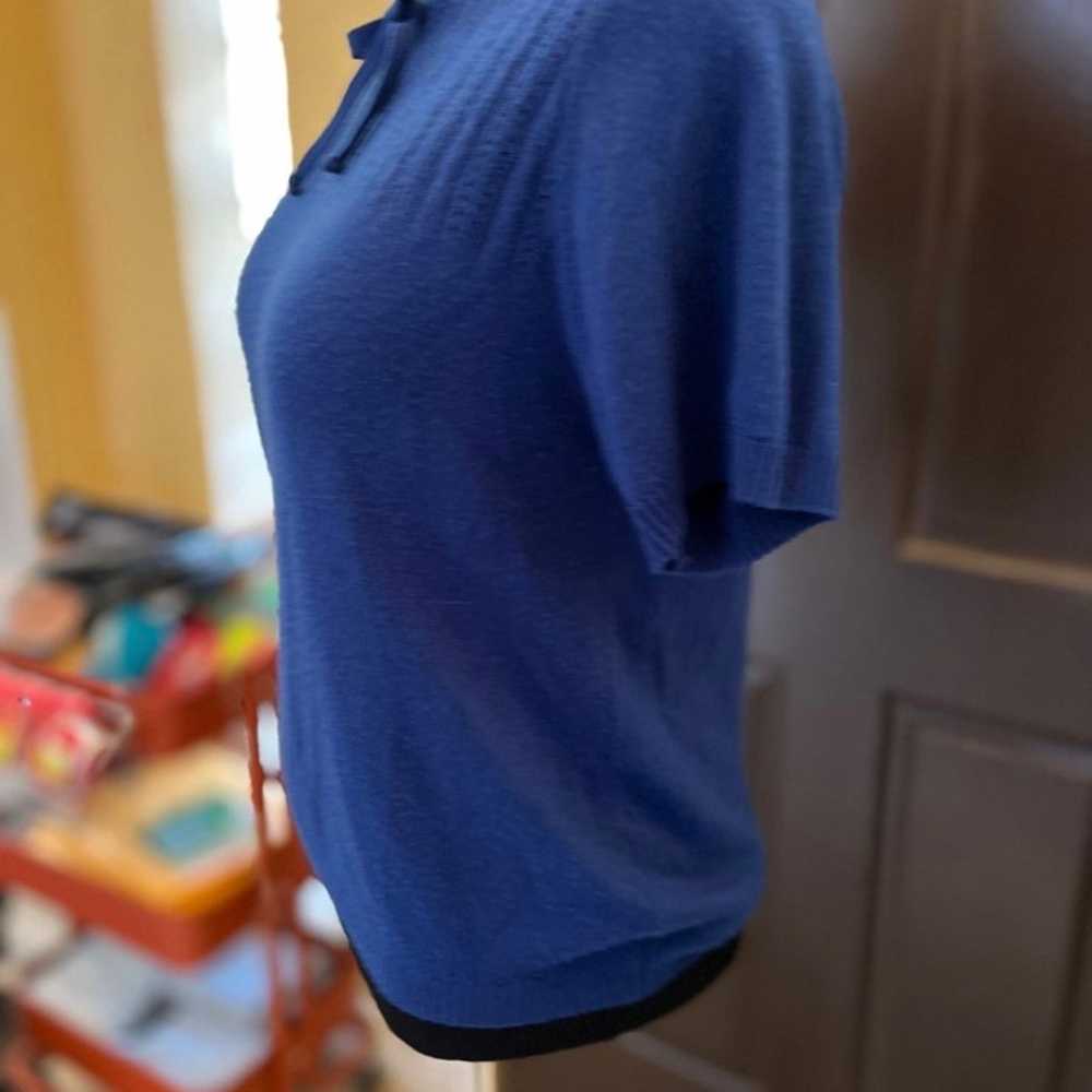 Vintage Talbott's Indigo Blue Sweater with Bow - image 3
