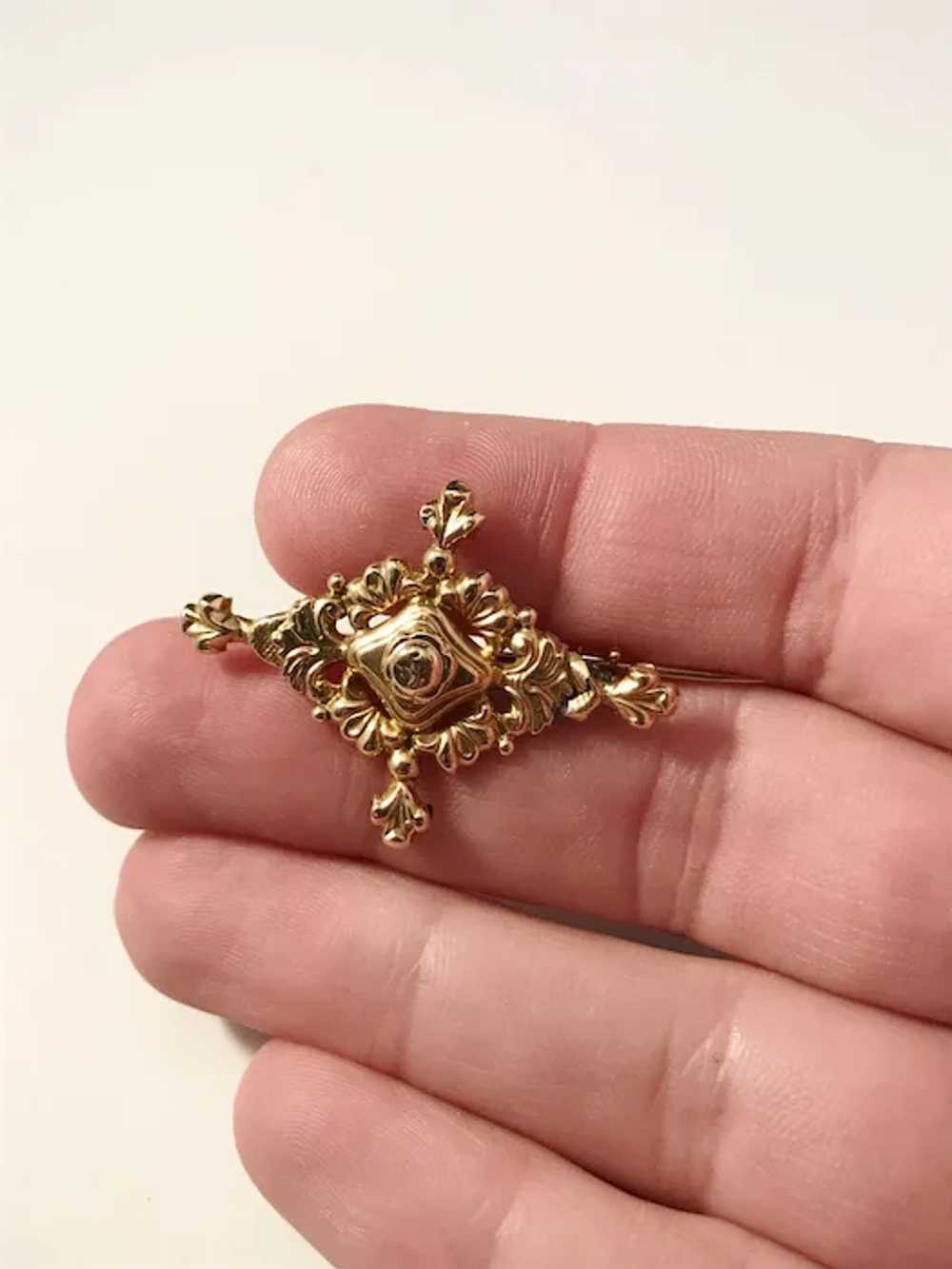 Sweden 1848. Antique Early Victorian 18k Gold Bro… - image 8