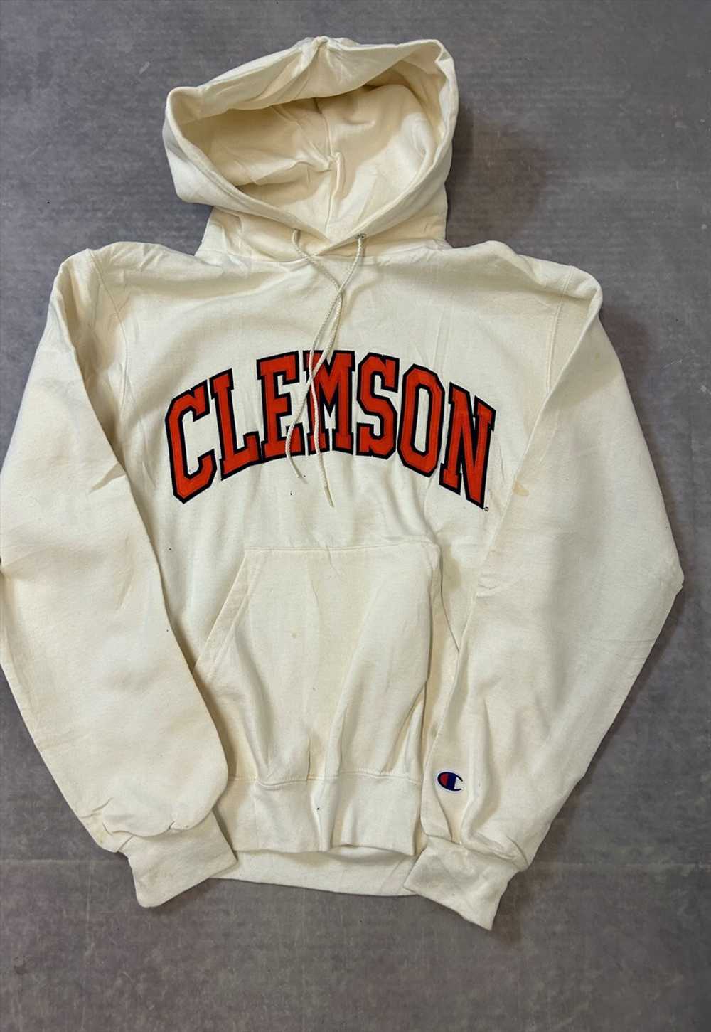 Champion Hoodie Embroidered Clemson Tigers Sweats… - image 2