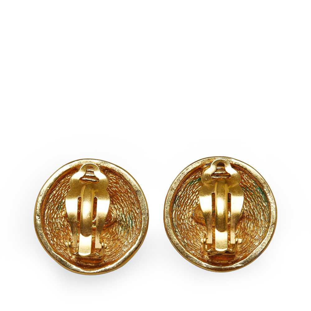 Chanel Chanel Gold Tone Quilted Clip On Earrings - image 2