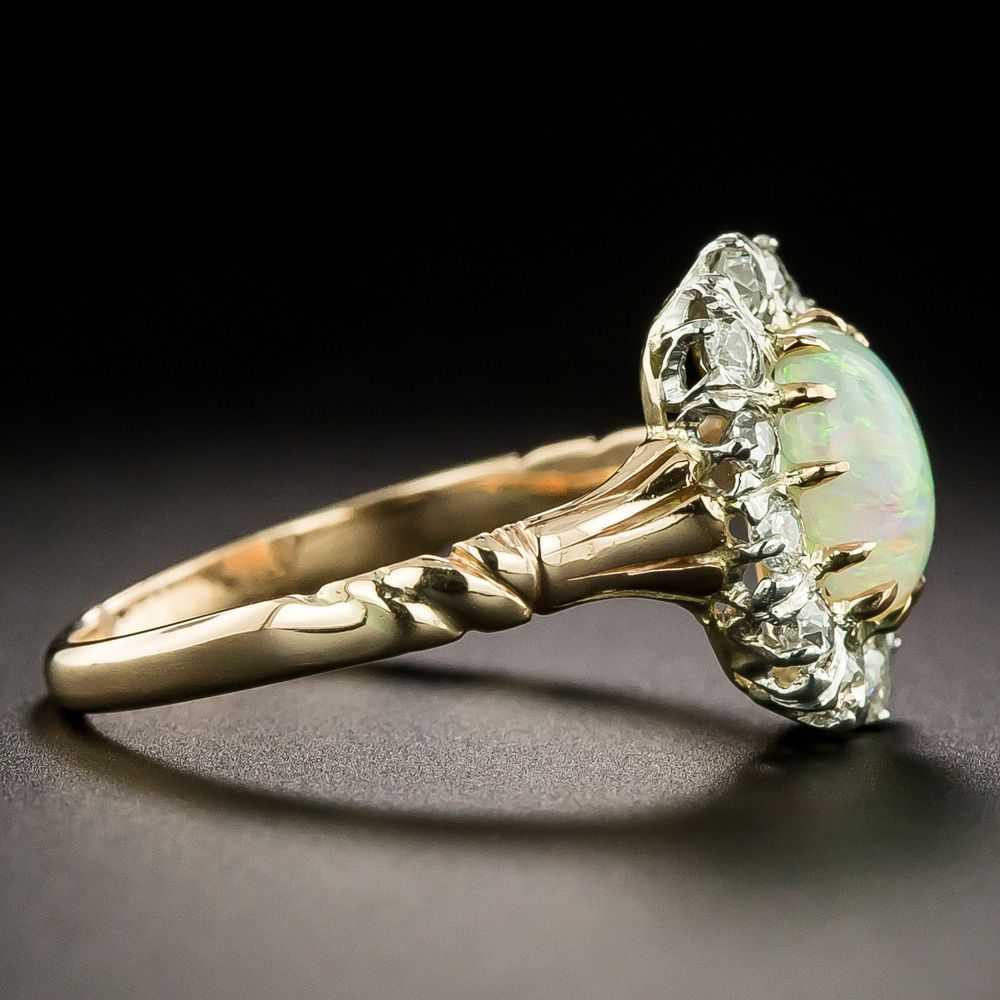 Victorian/Edwardian Opal and Diamond Halo Ring - image 2