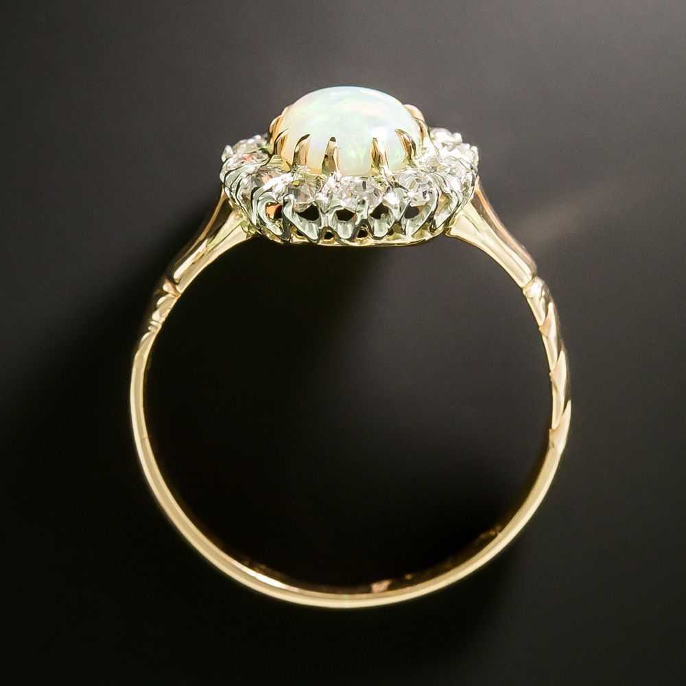 Victorian/Edwardian Opal and Diamond Halo Ring - image 3
