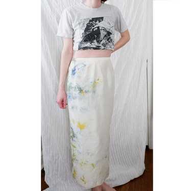 Ann May 90s silk maxi hand dyed skirt (Small) |… - image 1