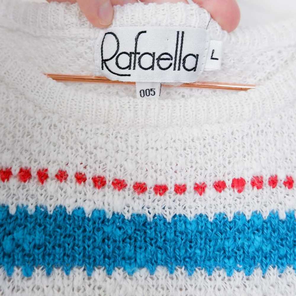 Rafaella 80s cream striped pullover sweater (Medi… - image 3