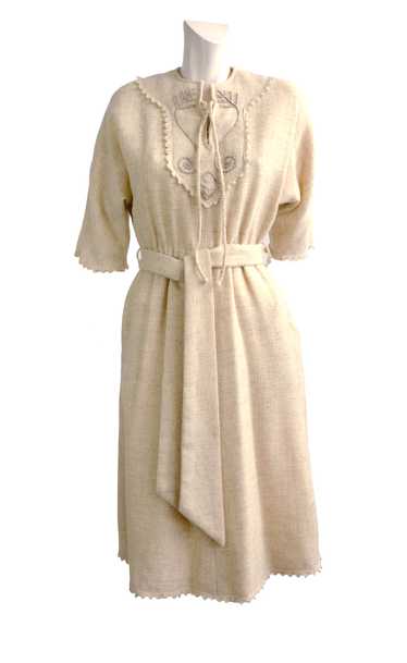 Anna Roose 1970s Vintage Dress in Loose Weave Wool
