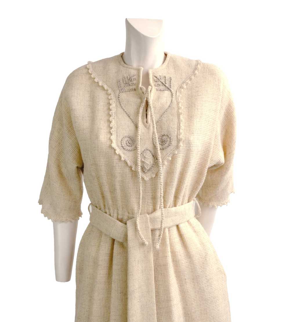 Anna Roose 1970s Vintage Dress in Loose Weave Woo… - image 2