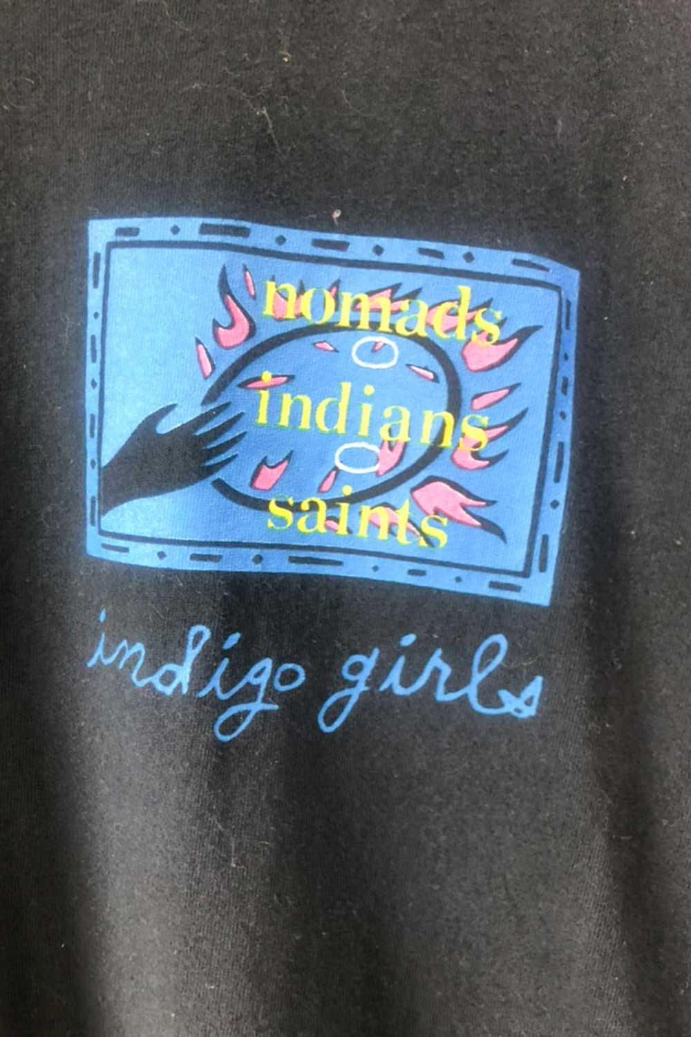 Indigo Girls Black Blue Tee - image 4