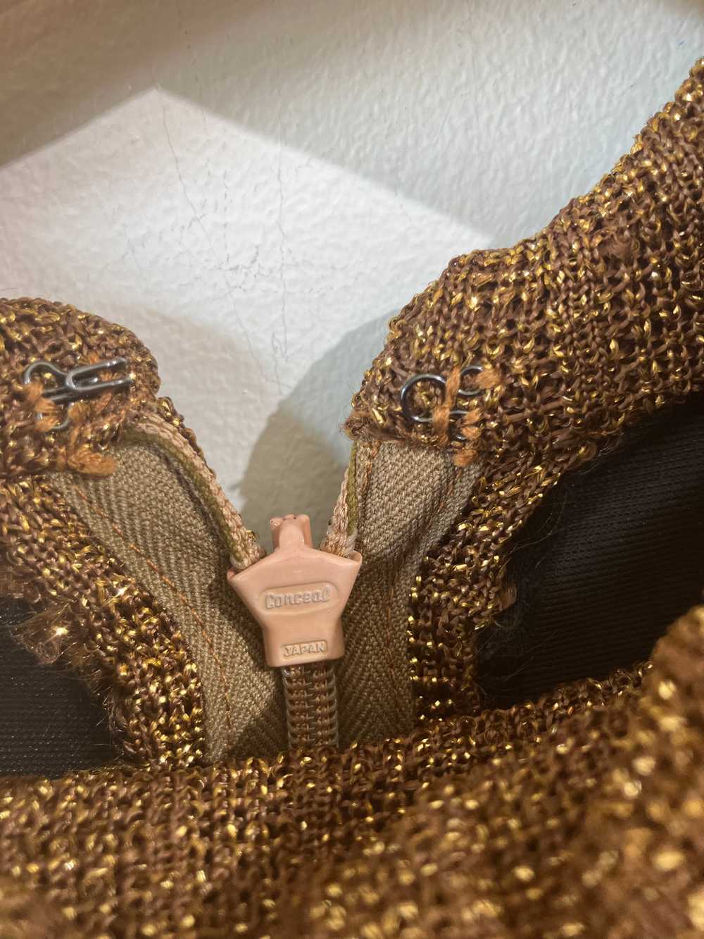 RODRIGUES c.1970's Bronze Metallic Knit Long Slee… - image 5