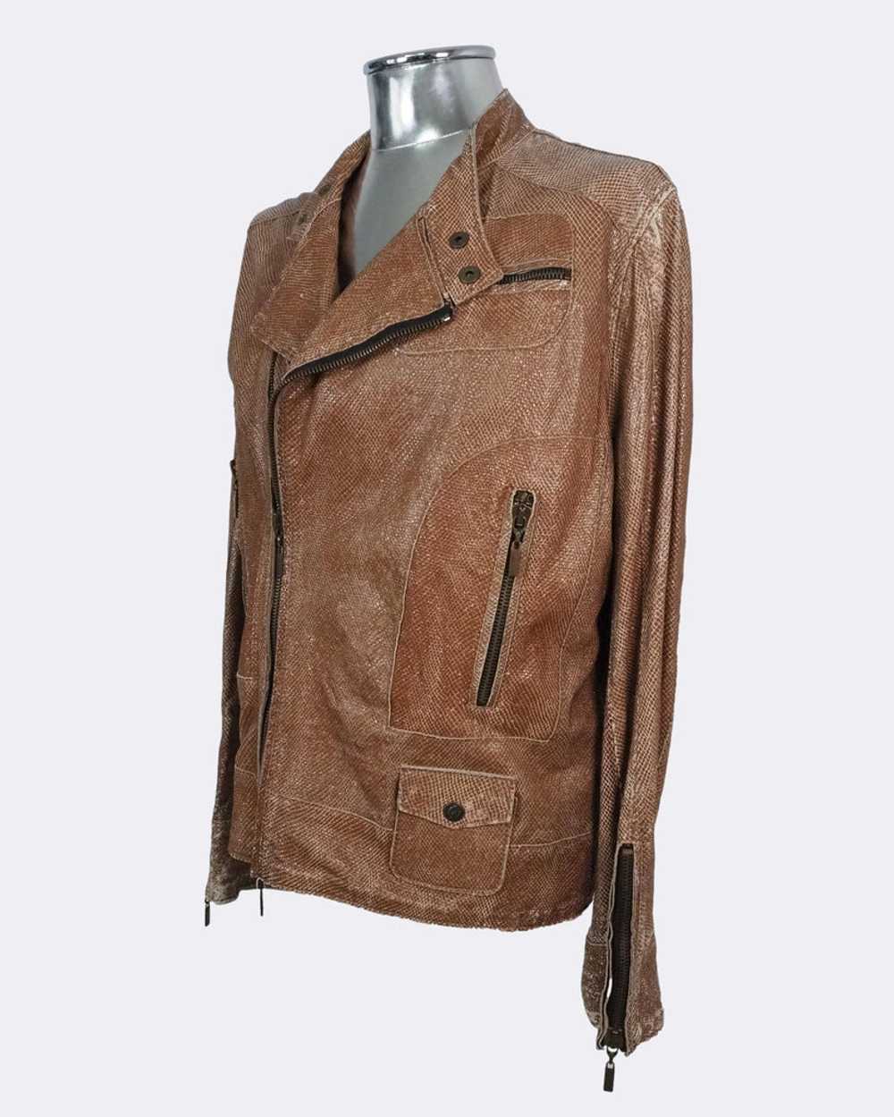 Just Cavalli Snakeskin Leather Biker Jacket - image 11