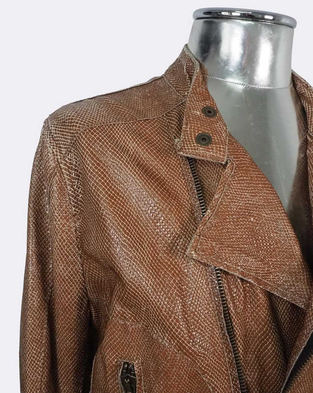 Just Cavalli Snakeskin Leather Biker Jacket - image 4