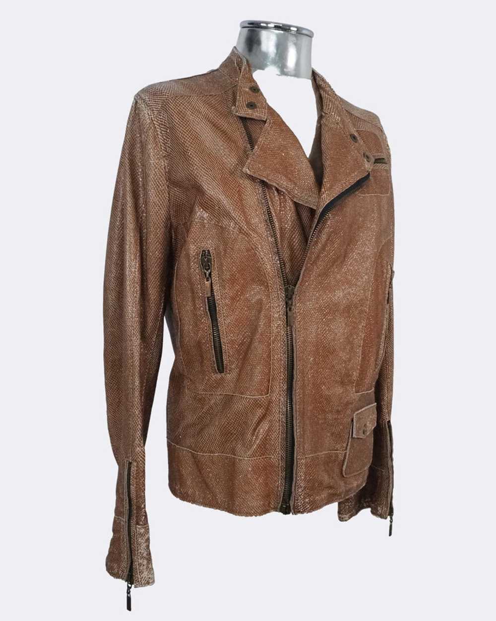 Just Cavalli Snakeskin Leather Biker Jacket - image 8